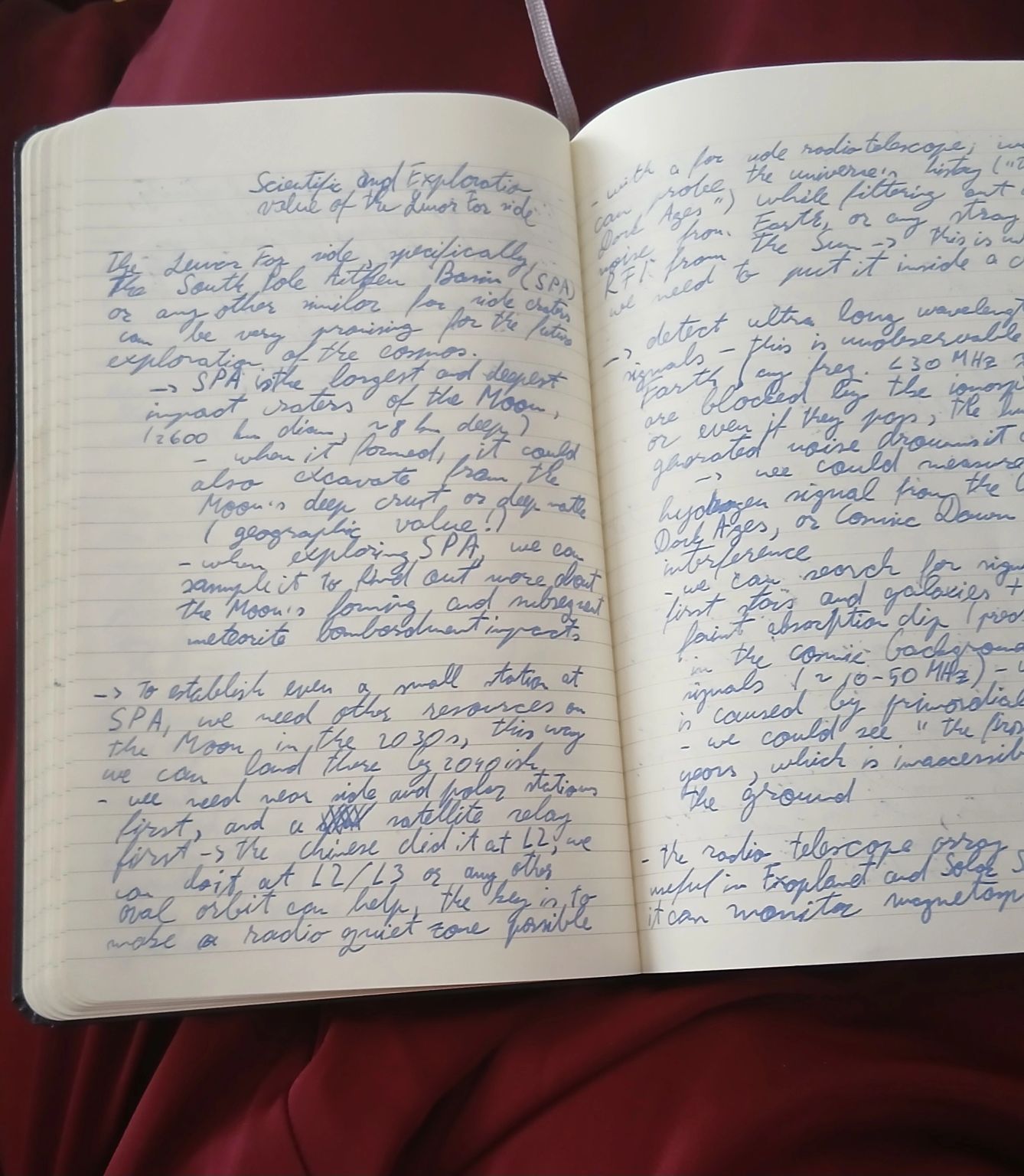 Workshop notes and ideas on paper