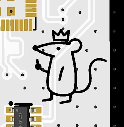 Coral PCB easter egg rat flipping off