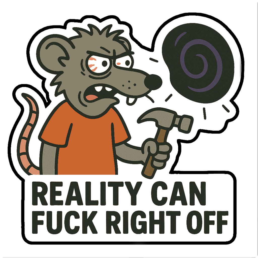 Reality Can Kick Rocks Sticker mockup